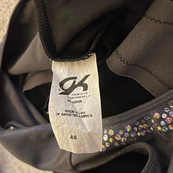 Gymnastics Leotard Sequined Black and Gray - Picture 3 of 5